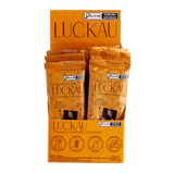 Display Barras Chocolate 70% Cacau Caramelo Salgado Vegana - Zero Adição de Açúcares, Lactose e Glúten - Luckau - 12 uni
