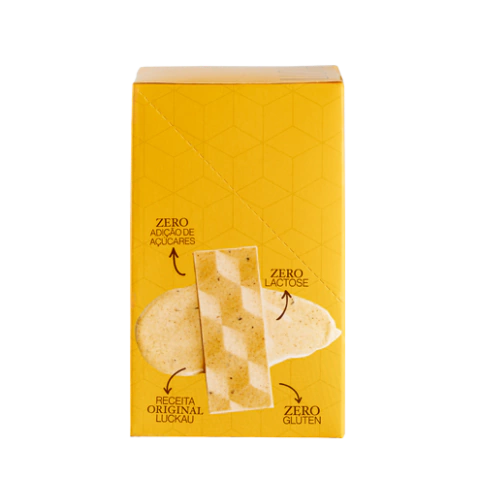 Display Barras Chocolate Branco Maracujá - Zero Adição de Açúcares, Lactose e Glúten - Luckau - 12 unidades de 20g - 240g total