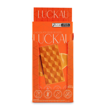 Display Barras Chocolate Branco Doce de Leite - Zero Adição de Açúcares, Lactose e Glúten - Luckau - 6 unidades de 75g -