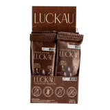 Display Barras Chocolate 70% Cacau Vegana - Zero Adição de Açúcares, Lactose e Glúten - Luckau - 12 unidades de 20g - 24