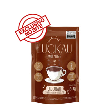 Chocolate Ao Leite em Pó com Pedaços de Chocolate- Zero Adição de Açúcares, Lactose e Glúten - Luckau - 60g
