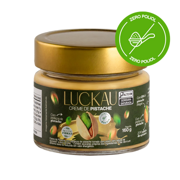 Creme de Pistache com Pedaços de Pistache - Zero Adição de Açúcares, Lactose e Glúten - Luckau - 160g
