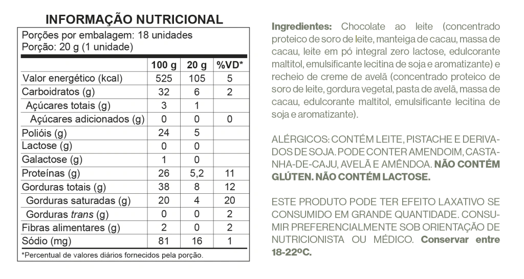Protein Cup 25% Proteina - Chocolate ao Leite Proteico Recheado com Avelã Proteico - Zero Glúten, Lactose e Adição de Aç - imagem 6