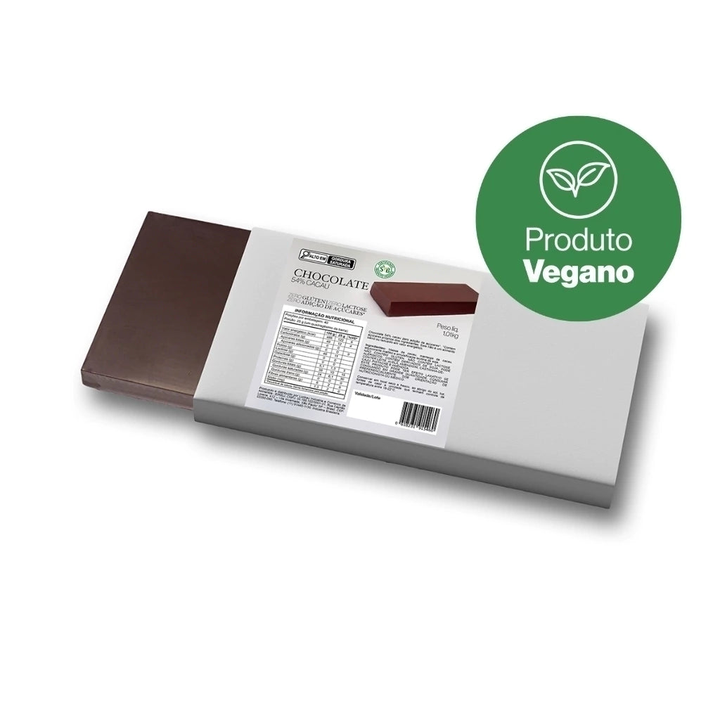 Barra Chocolate 54% Cacau – Vegana - 1,01kg