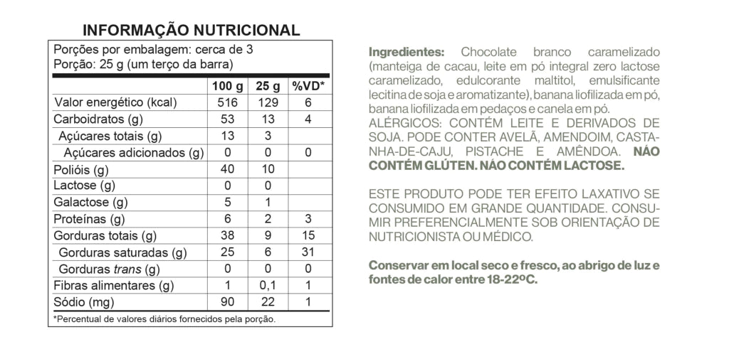 Barra Chocolate Caramelizado Banoffee - Zero Adição de Açúcares, Lactose e Glúten - Luckau - 70g - imagem 6