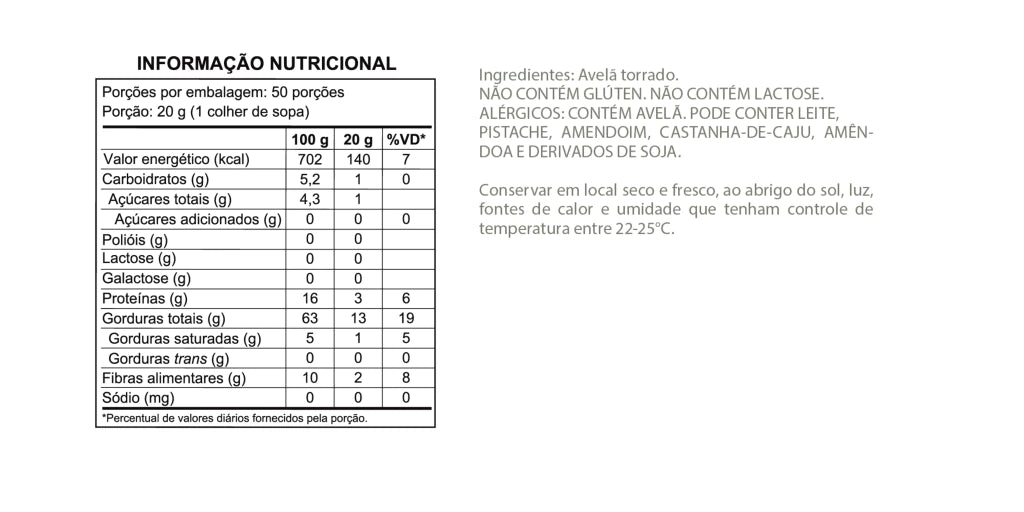 Tabela Nutricional