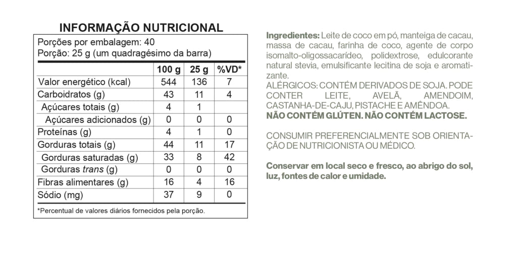 BARRA 1,01KG - CHOCOLATE AO LEITE DE COCO VEGANO ZERO POLIOL - imagem 3