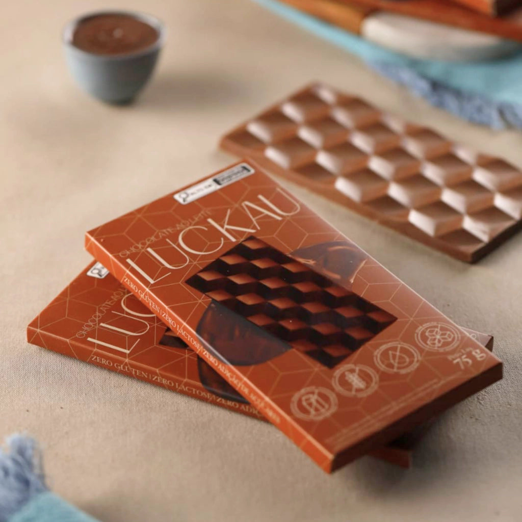 Barra Chocolate Ao Leite - Zero Adição de Açúcares, Lactose e Glúten - Luckau - 75g - imagem 2
